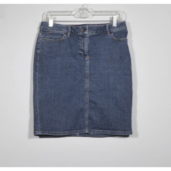 Talbots Denim Pencil Straight Knee Length Skirt Size 6P - Picture 1 of 4